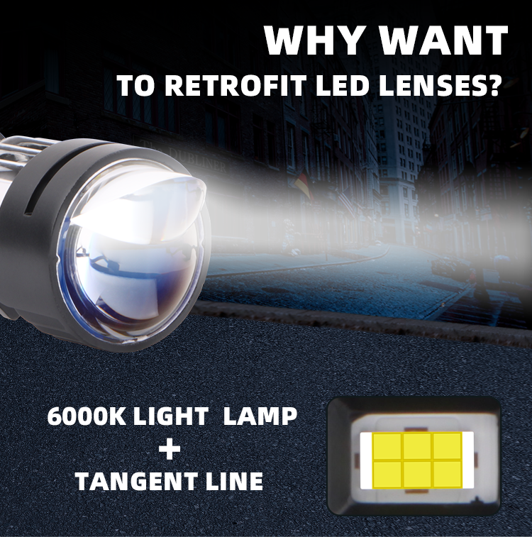  Y3Pro汽車H4透鏡LED激光大燈遠(yuǎn)近一體超亮激光車燈無(wú)損激光直射小透鏡5